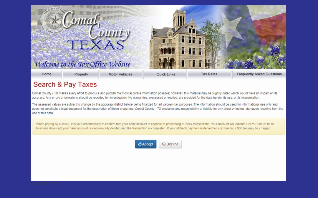 Comal County Texas Property Tax Website