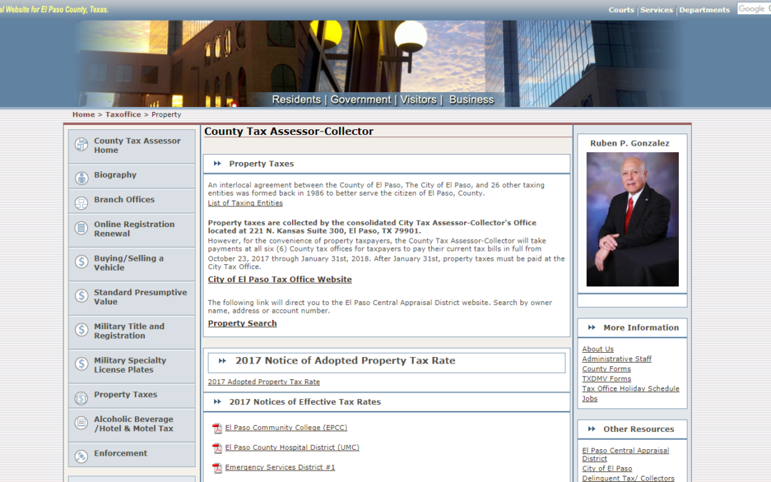El Paso County Texas Property Tax Website