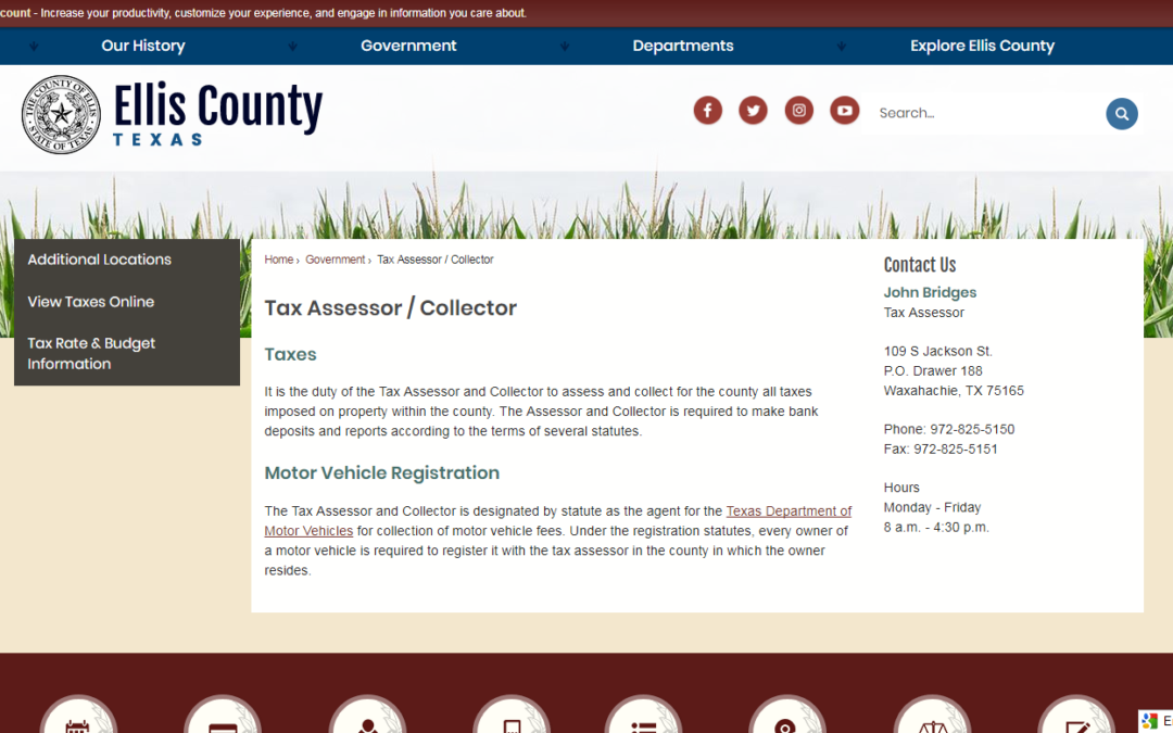 Ellis County Texas Property Tax Website