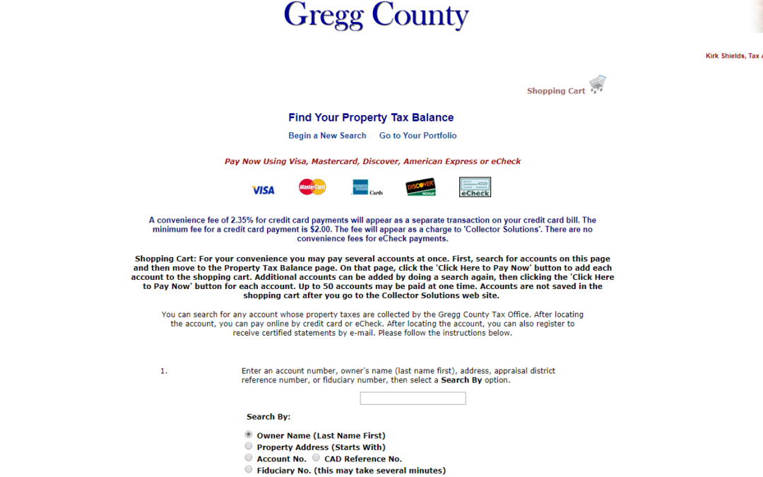 Gregg County Texas Property Tax Website