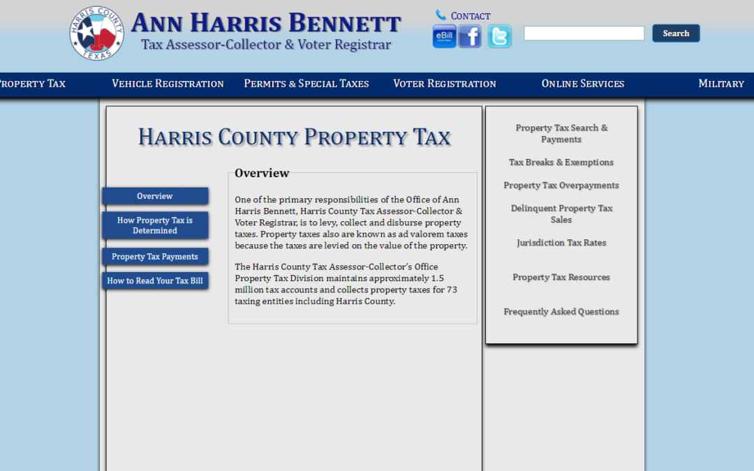 Harris County Texas Property Tax Website