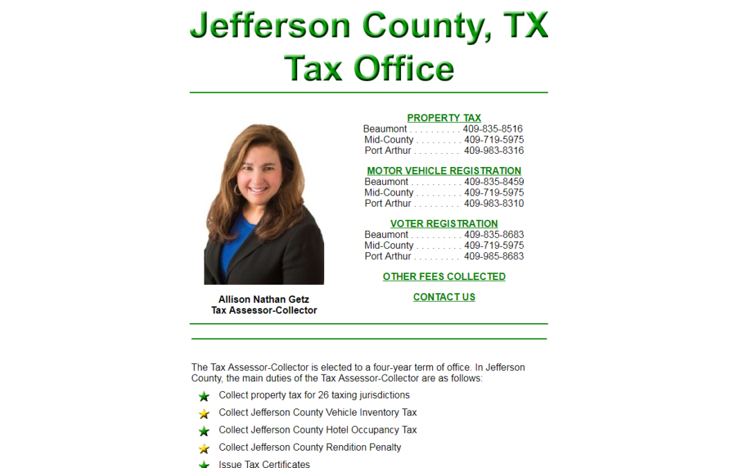 Jefferson County Texas Property Tax Website