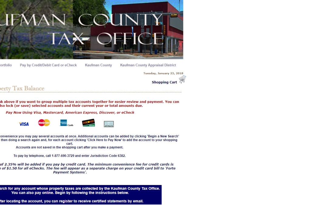 Kaufman County Texas Property Tax Website