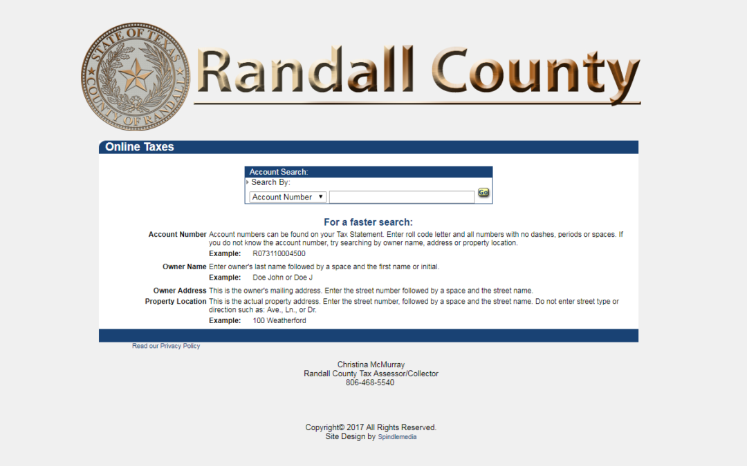 Randall County Texas Property Tax Website