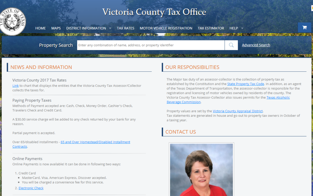 Victoria County Texas Property Tax Website